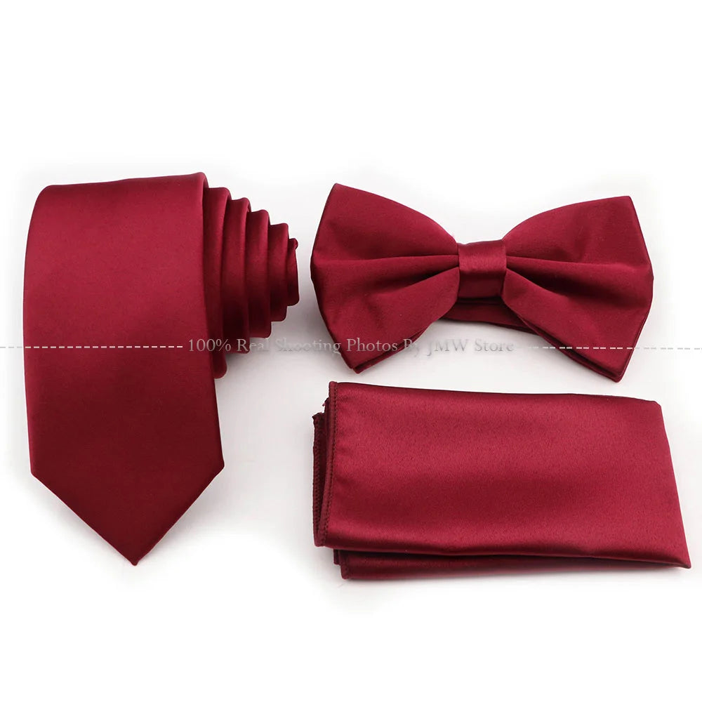 Ensemble cravate et nœud papillon violet bleu sauge vert en polyester, boutons de manchette et broche pour costume de marié, cravate de mariage, accessoire de chemise