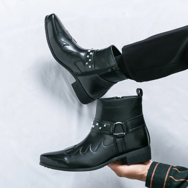 Nouvelle Collection Bottines Homme Chelsea Cuir Décontractées Mode Confortables Bottes Montantes Chaussures de Marche Baskets