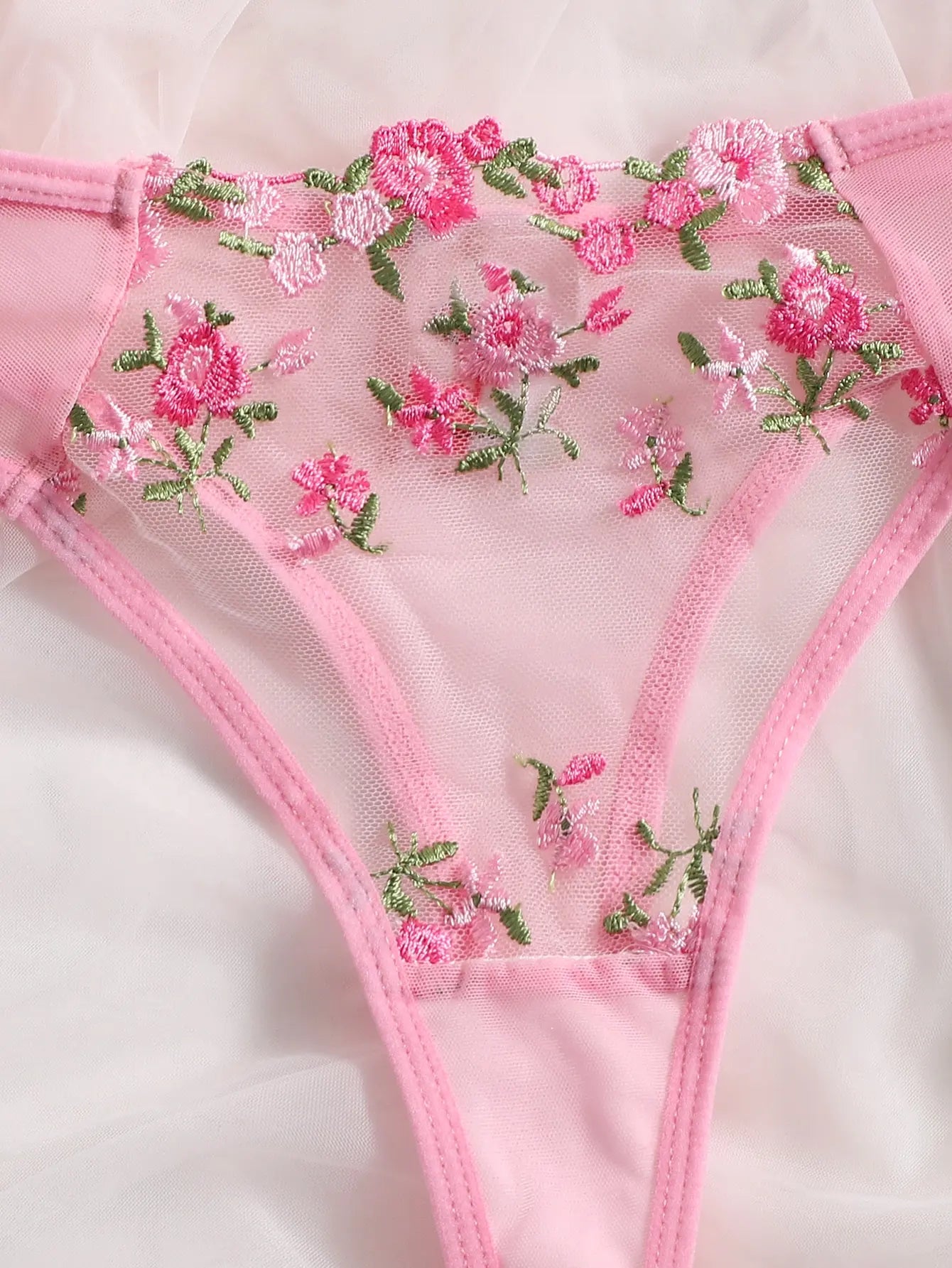 Lingerie Sexy Broderie Florale Sous-Vêtements Dentelle Transparente Court Kits de Soins de la Peau Ensemble Fée Délicate Femme 2 Pièces