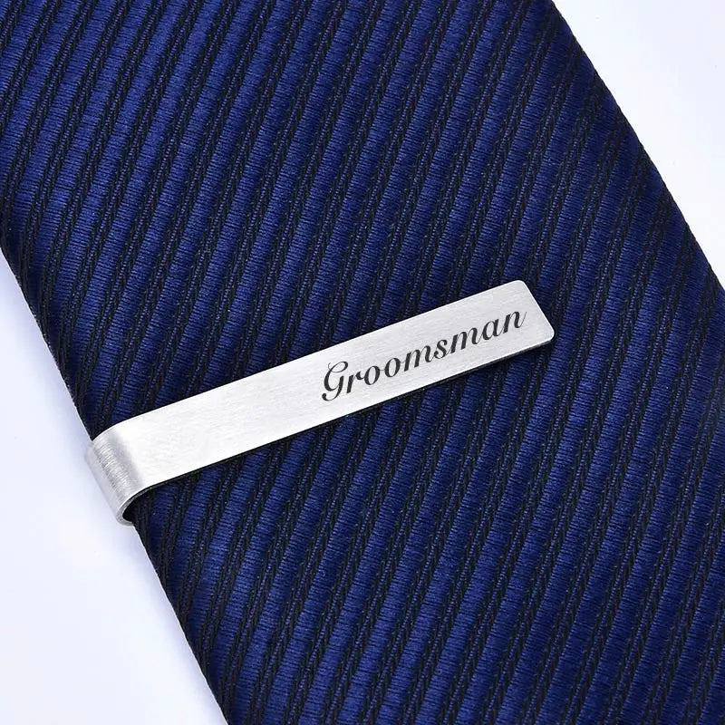 Men's Brushed Stainless Steel Tie Clip – Groom, Best Man & Groomsman Wedding Gift