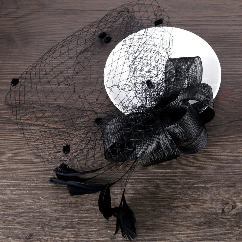 Bridal Feather Bow Veil Party Wedding Bridal Accessories Jewelry Veil Headdress