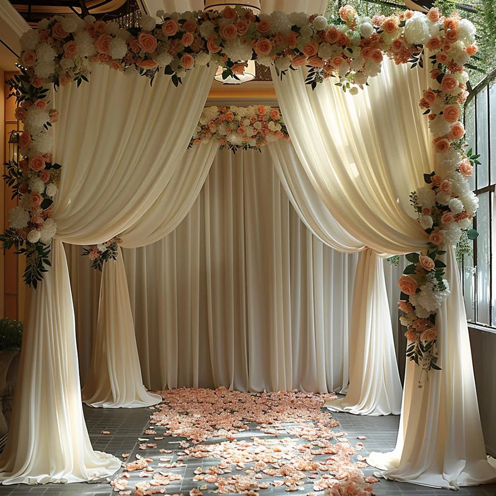 Satin Backdrop Christmas Curtains Wrinkle Free Silky Fabric Background Drapes for Baby Shower Birthday Party Prom Wedding Decor