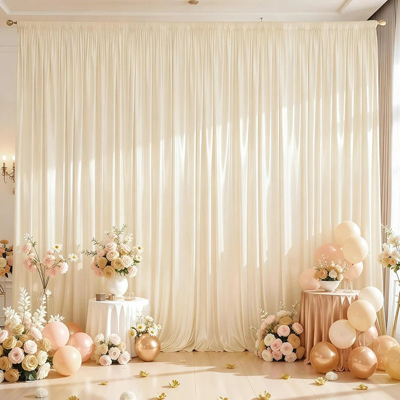 Rideaux de Noël en satin sans plis, tissu soyeux, pour toile de fond de baby shower, fête d'anniversaire, bal de promo, décoration de mariage