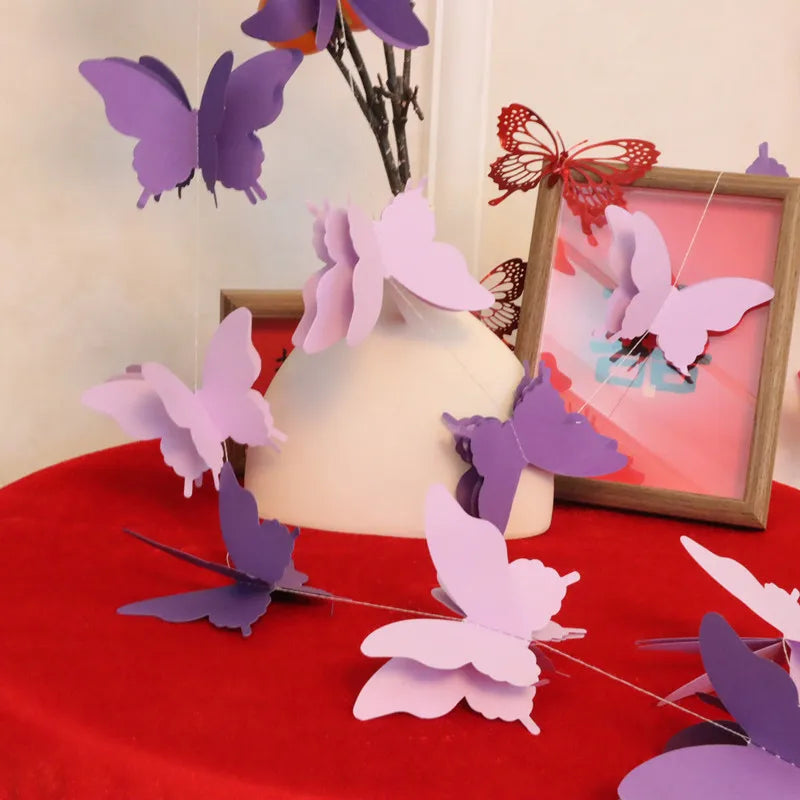 3M Serpentins 3D Papillon Graduel Forme Papier Chaîne Fleur Fête D'anniversaire Décoration Fête De Mariage Décoration Approvisionnement