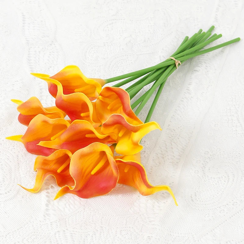 Bouquet de mariée artificiel de callas — 6 tiges, 40 cm