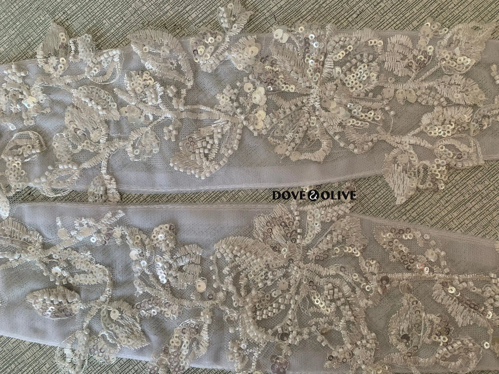 Exquisite Detachable Handcrafted Beaded Cap Sleeve Lace Straps for Wedding Dresses Bridal Accessories