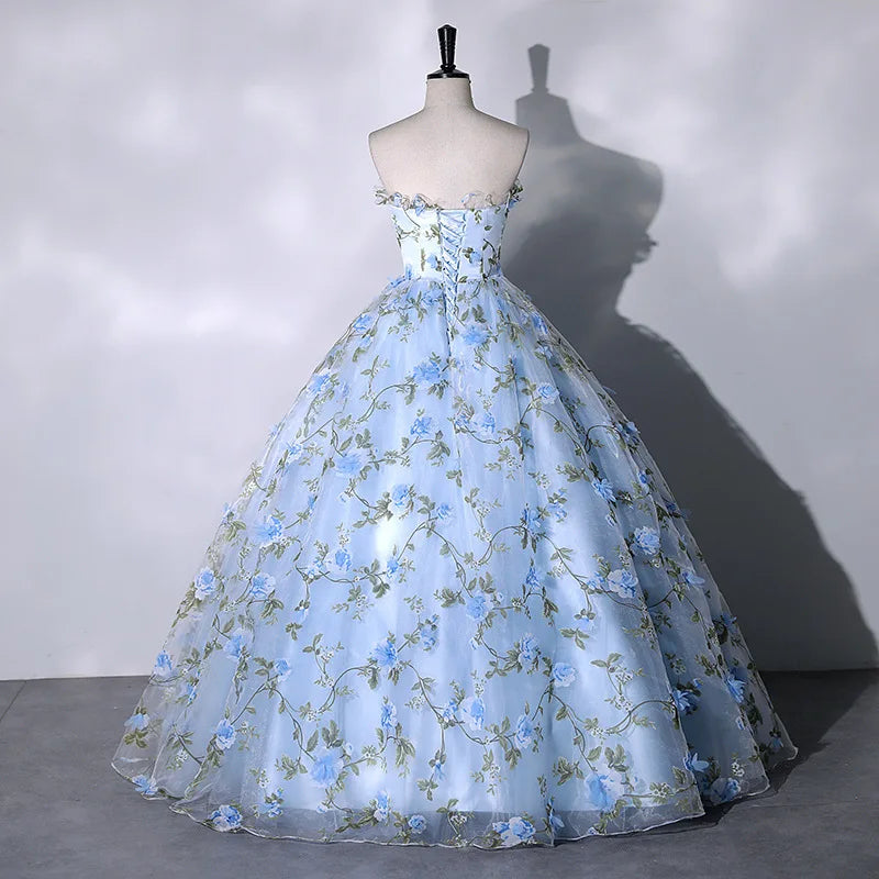 Robe de mariée princesse fleurie, style français et poids léger