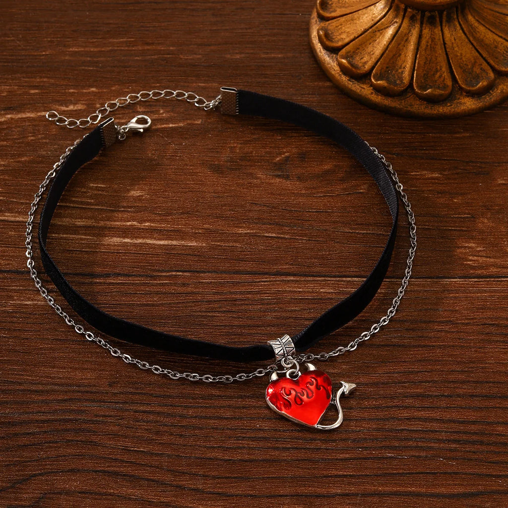 Collier ras-du-cou « rose épanouie en dentelle gothique » — style Lolita