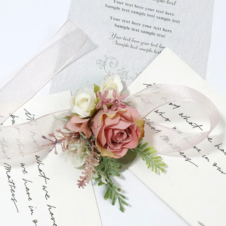 Wedding Boutonniere & Corsage | Silk Flower Pin for Groom, Groomsmen & Guests