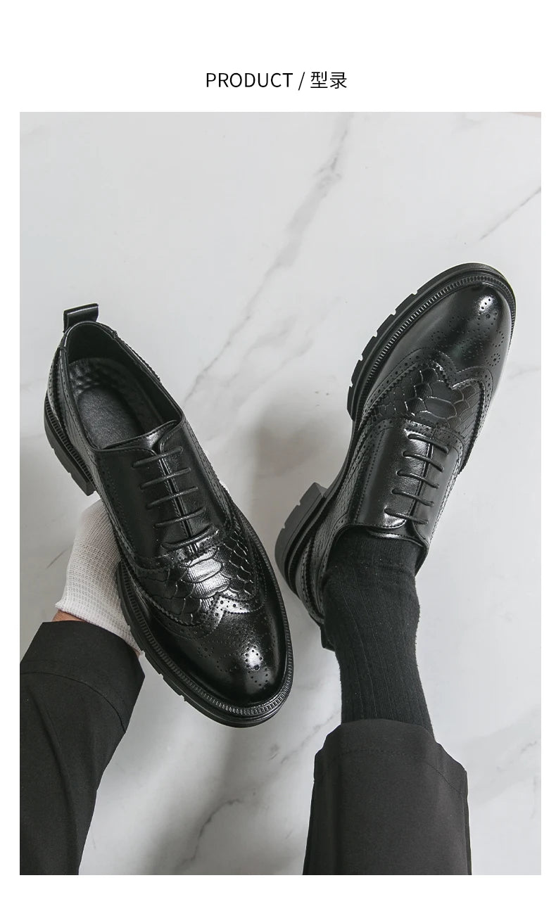 Chaussures classiques de mariage en cuir pour hommes Richelieu Chaussures habillées d'affaires de haute qualité pour hommes Chaussures de bureau pour homme pour fête, événements sociaux ou occasions formelles
