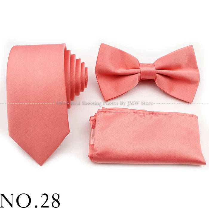 Ensemble cravate et nœud papillon violet bleu sauge vert en polyester, boutons de manchette et broche pour costume de marié, cravate de mariage, accessoire de chemise