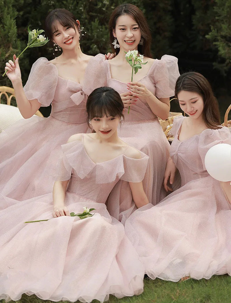 Robe de demoiselle d'honneur féerique printemps-été 2026 pour sœurs minces, robe de soirée de mariage élégante