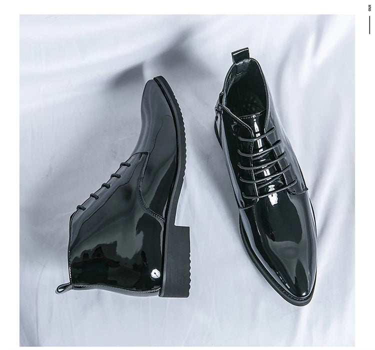 Bottes de luxe pour homme à paillettes, tendance, violettes, montantes, chaussures de mariage pour homme, bouts pointus, fermetures éclair, chaussures de ville pour homme, grande taille 47