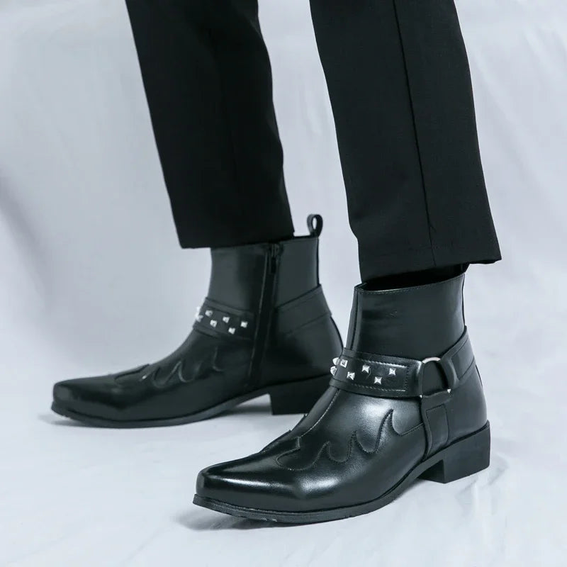 Nouvelle Collection Bottines Homme Chelsea Cuir Décontractées Mode Confortables Bottes Montantes Chaussures de Marche Baskets