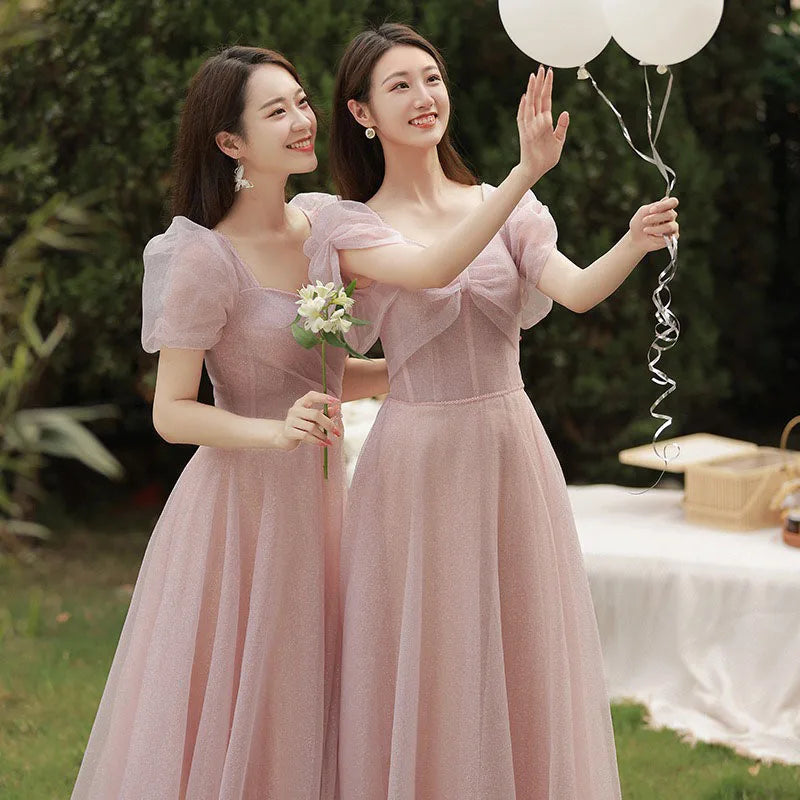 Robe de demoiselle d'honneur féerique printemps-été 2026 pour sœurs minces, robe de soirée de mariage élégante
