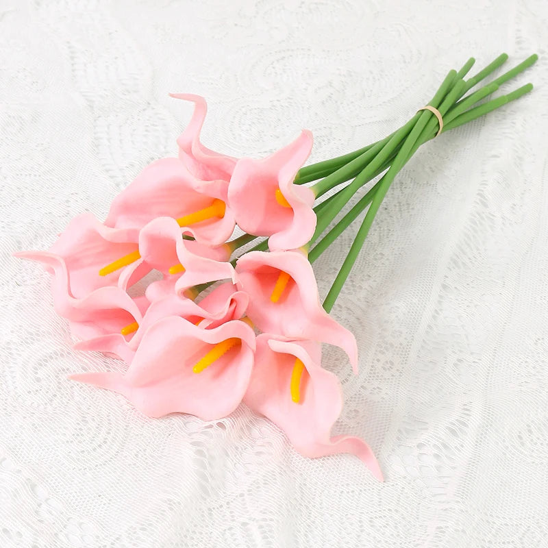 Bouquet de mariée artificiel de callas — 6 tiges, 40 cm