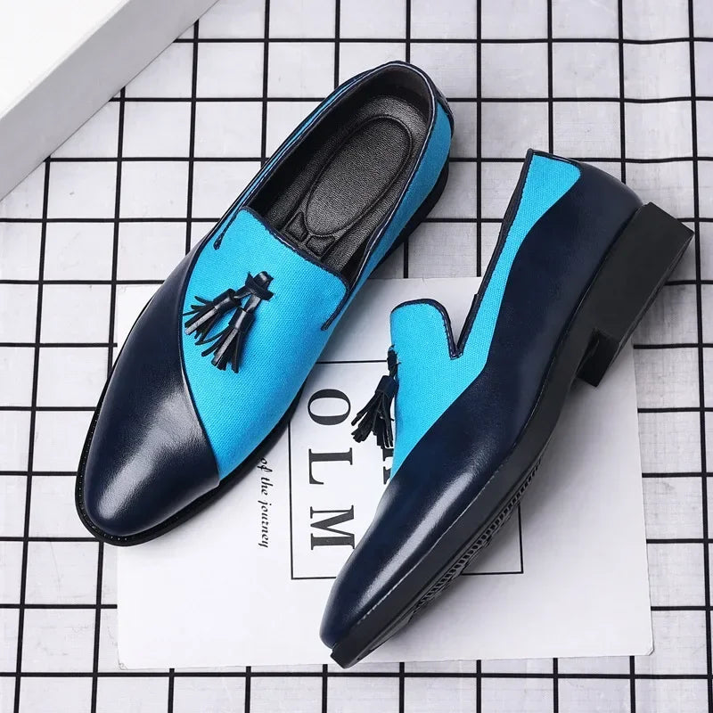 Chaussures Habillées Homme 2026 Nouvelles Chaussures en Cuir Décontractées Homme Chaussures Habillées d'Affaires en Cuir Tendance Polyvalentes Mocassins Bout Pointu à Enfiler