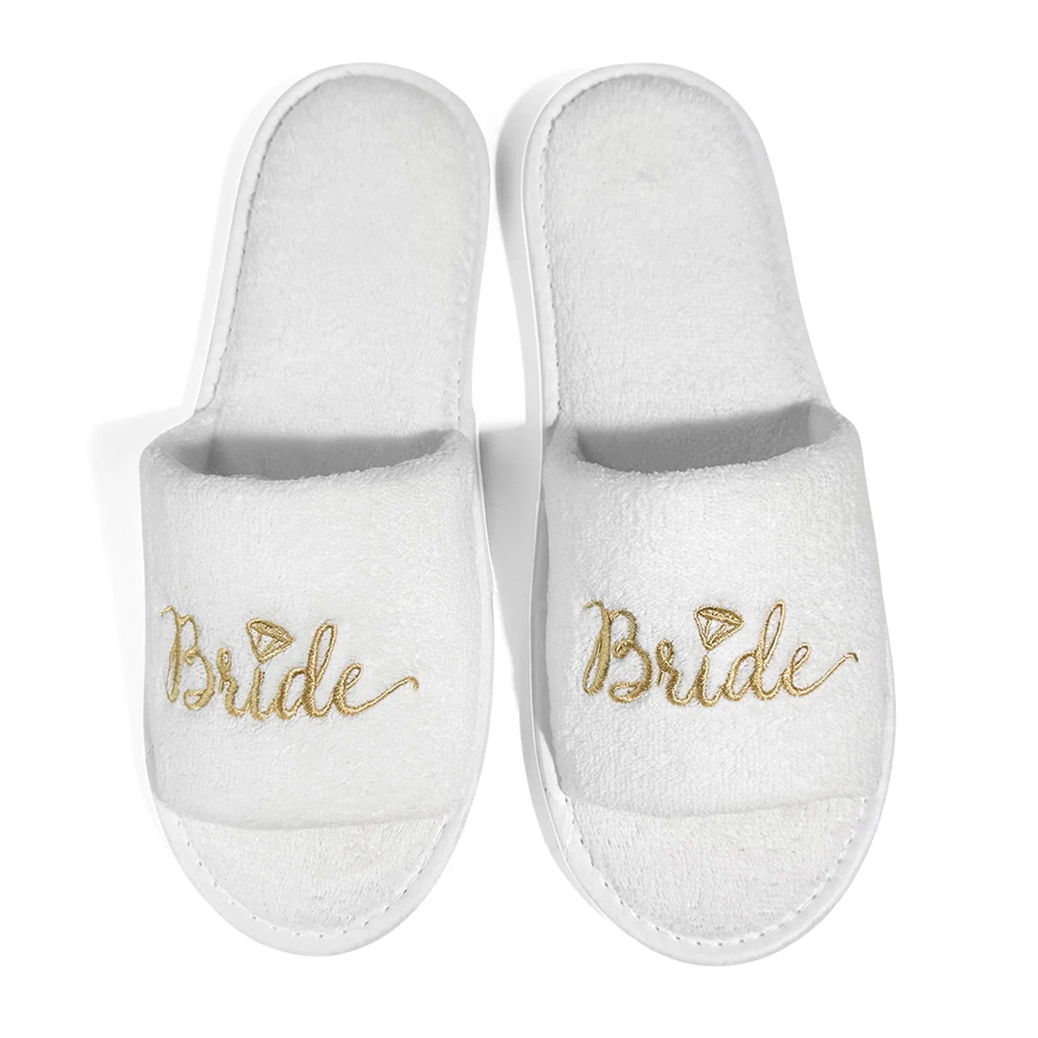Chaussons de mariée et de demoiselle d'honneur, Chaussons de mariage à enfiler pour invités, à bout ouvert avec broderies dorées, vert menthe et roses