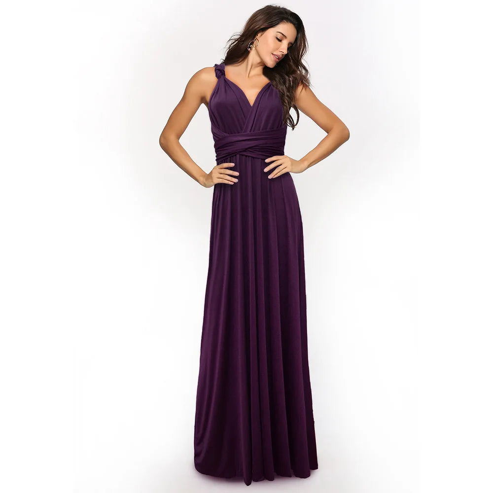 Robe de demoiselle d'honneur, robe longue vert olive de demoiselle d'honneur, robe convertible pour cortège nuptial, robe infinie multivoies, robe sur mesure