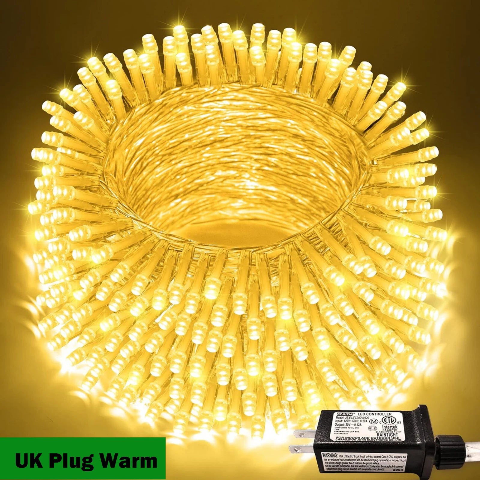 Guirlande lumineuse 24V 100/800LED 8 Modes Étanche Bleu Blanc Chaud RVB Lumières de Noël Fées pour Cour Fête Mariage Décoration