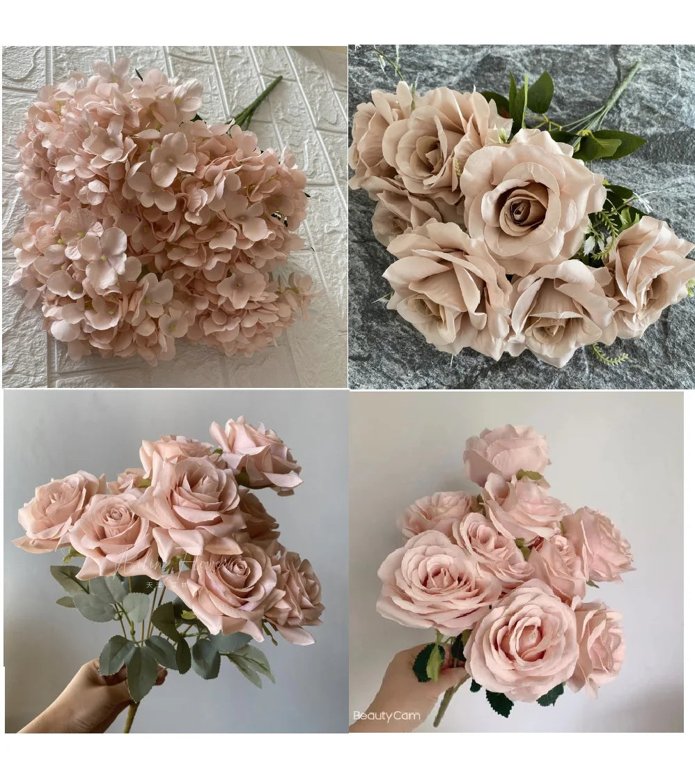 Romantic Artificial Rose Aisle & Venue Décor — Dusty Pink, Blush & More