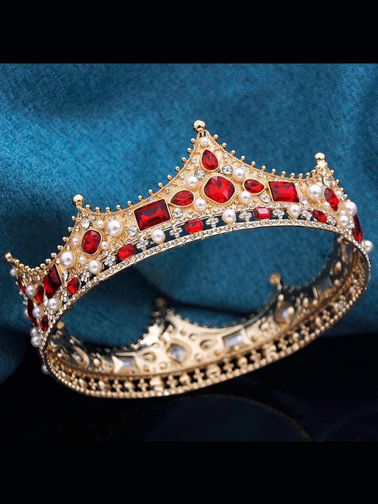 Couronne de Champagne Grande Couronne de Reine Diadèmes et Couronnes pour Femmes Bijoux de Tête de Mariage Fête d'Anniversaire