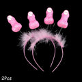 1/2/3 Pièces Drôle Bandeau Pénis Tiara Enterrement Vie Jeune Fille Fournitures Nuit Enterrement Vie Célibataire Serre-tête Filles Future Mariée Décoration Mariage Nouveauté