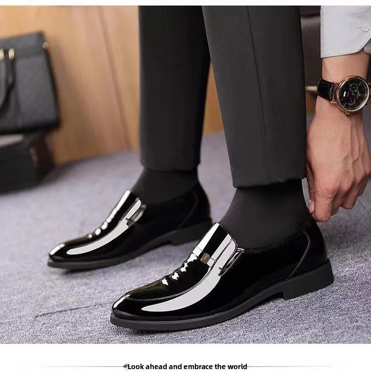 Chaussures en cuir habillées pour hommes, style britannique, décontractées, pour marié, rehaussant la taille, respirantes, à bout pointu, pour l'été