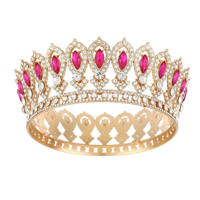 Couronnes et diadèmes de reine pour femmes, mariage, fête, diadème rond complet, couronne de mariée, bijoux de cheveux, cadeaux d'anniversaire