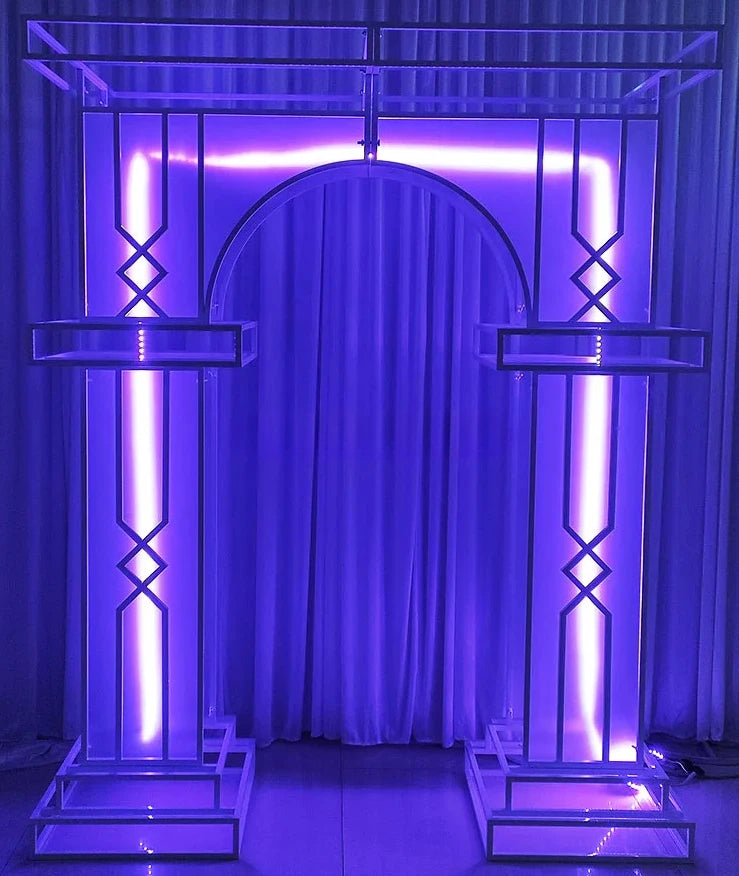 Support d'arche métallique pour décoration de scène de mariage, toile de fond d'arche de mariage 3D