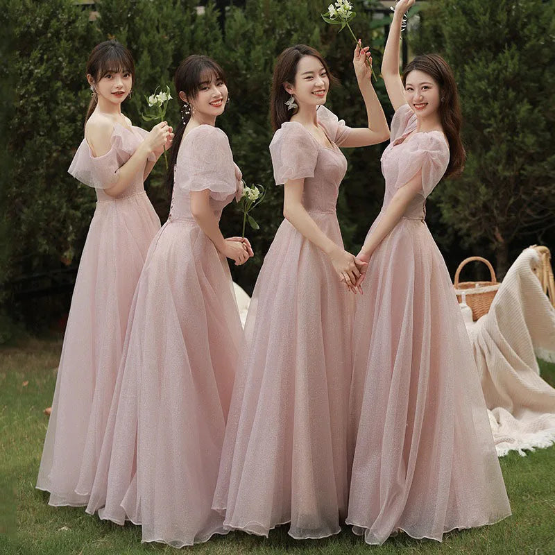 Robe de demoiselle d'honneur féerique printemps-été 2026 pour sœurs minces, robe de soirée de mariage élégante