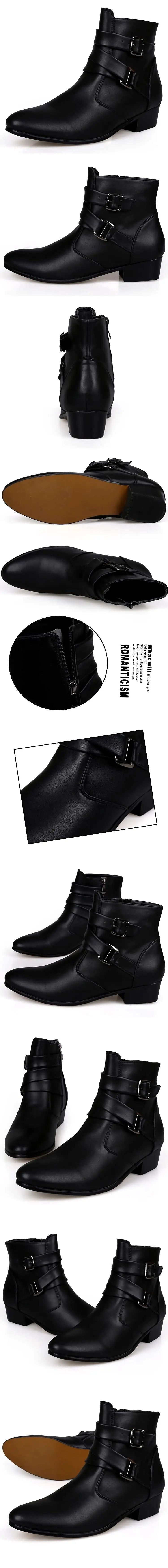 Brand Men's Boots Leather Oxford Dress Shoes Male British Chelsea Shoe Mens Winter Business Point Footwear 2025 Ankle Boots