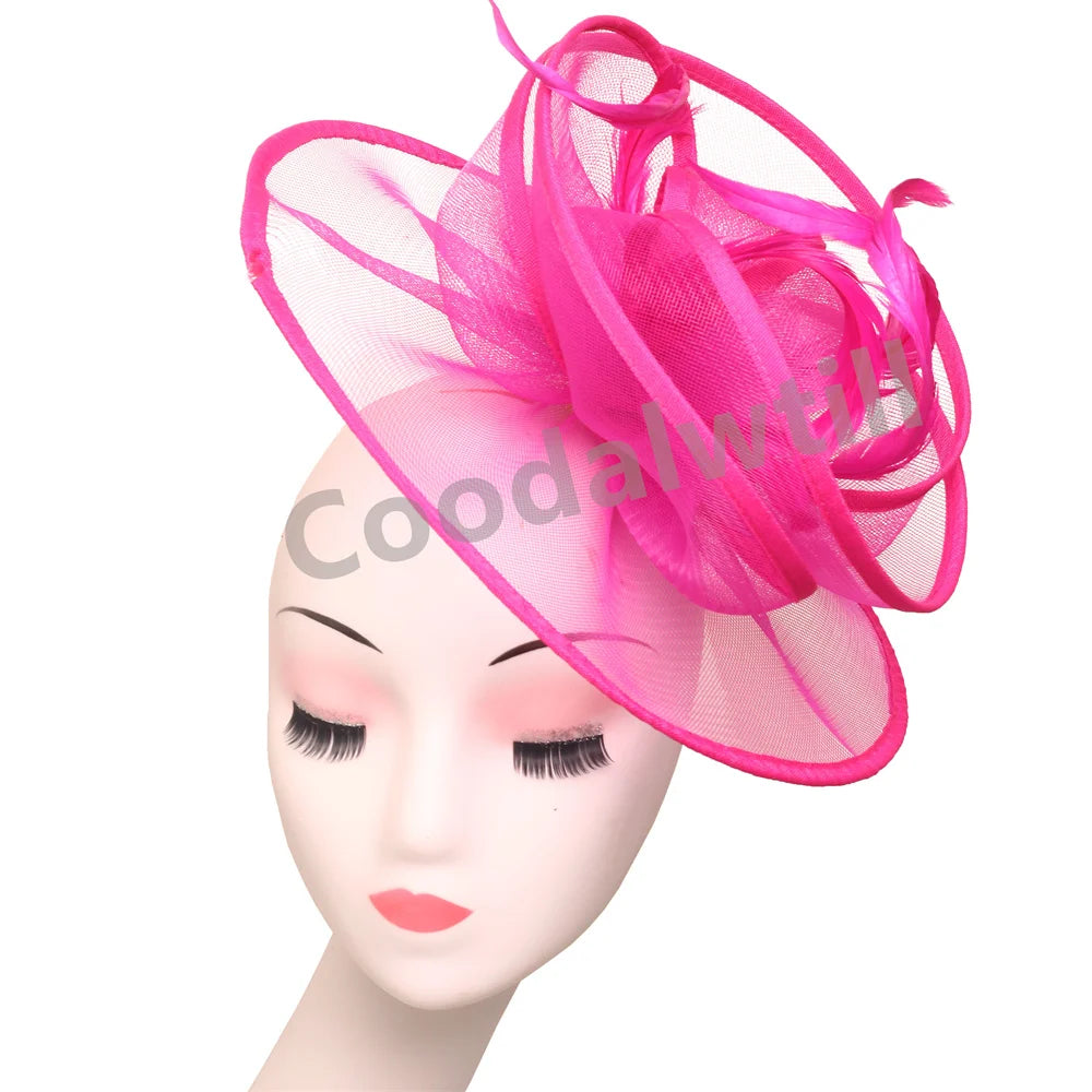 Accessoires de Cheveux de Mariée Voiles en Plumes Chapeaux Fascinators Chapeaux de Cocktail Coiffes Dames Course Occasion Chapeau de Fascinator Bandeau