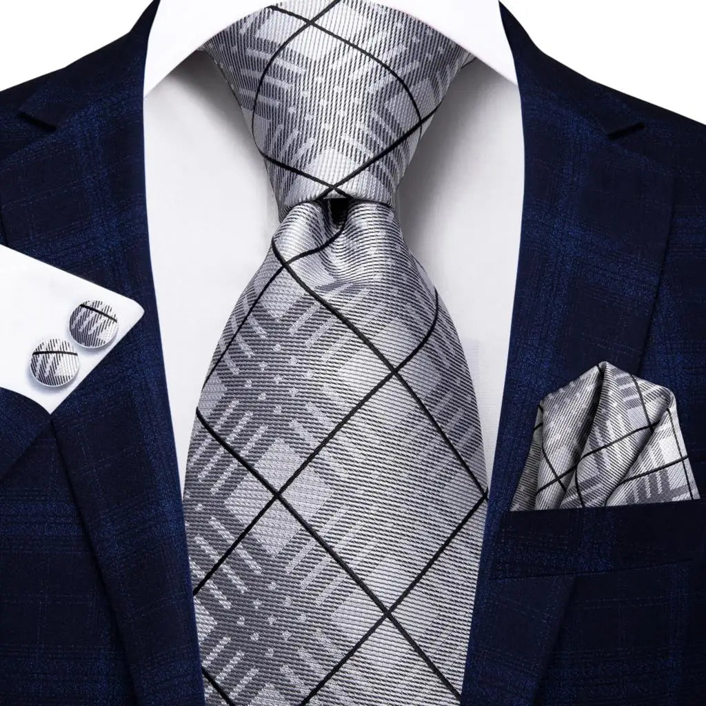 Silk Paisley & Floral Necktie Gift Set | Groom & Groomsmen Wedding Tie with Pocket Square & Cufflinks