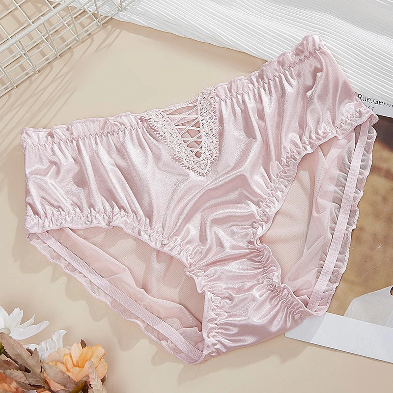 Culotte sexy pour femmes, culotte en dentelle grande taille, lingerie évidée respirante, sous-vêtements en coton à l'entrejambe pour femmes
