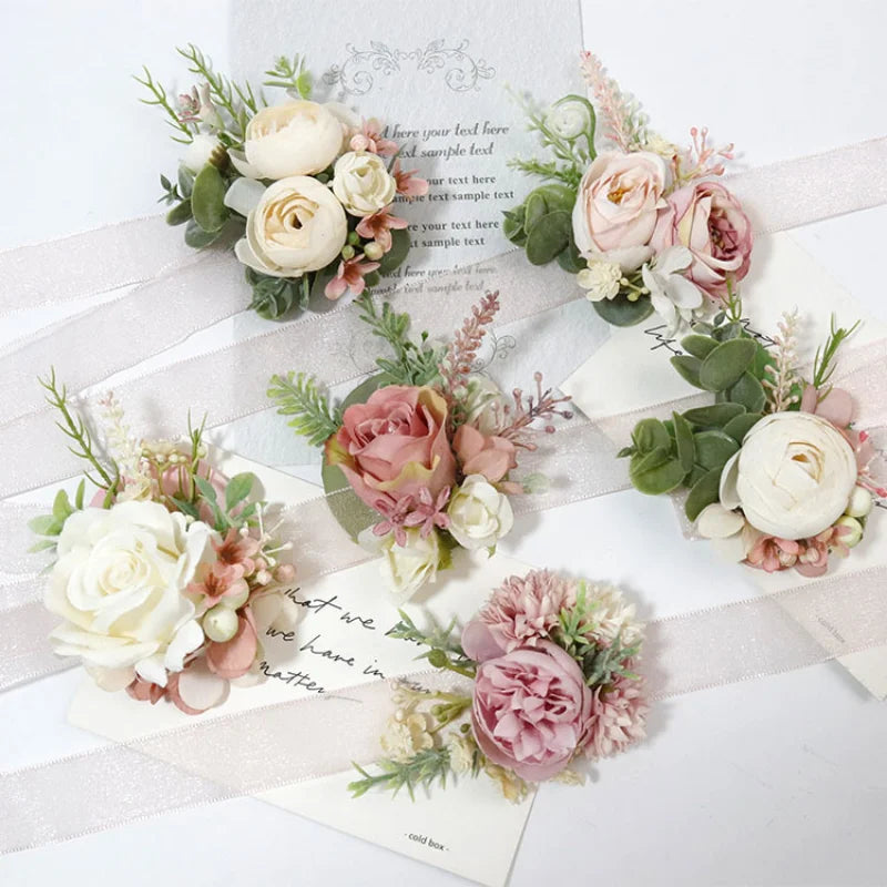 Wedding Boutonniere & Corsage | Silk Flower Pin for Groom, Groomsmen & Guests