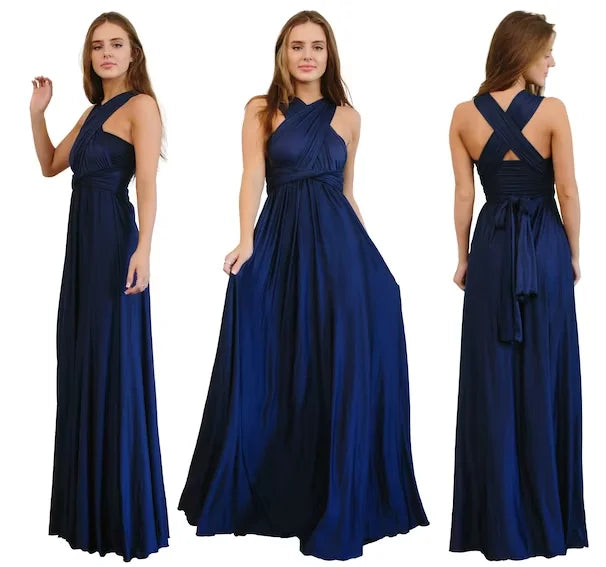Robe de demoiselle d'honneur, robe longue vert olive de demoiselle d'honneur, robe convertible pour cortège nuptial, robe infinie multivoies, robe sur mesure