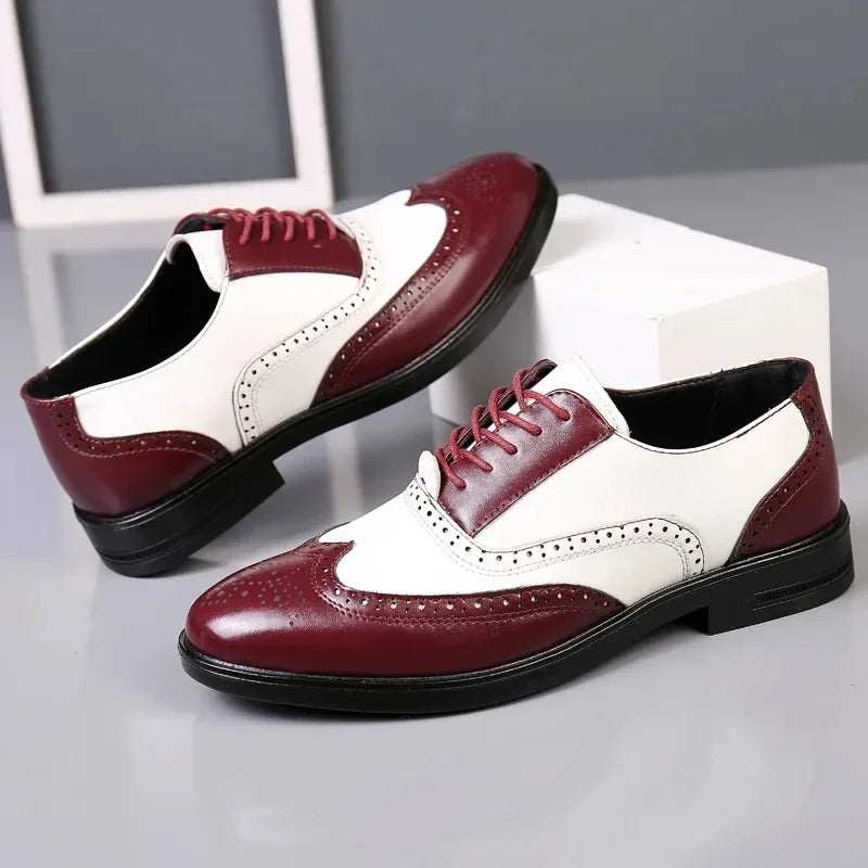 Chaussures habillées multicolores pour hommes Chaussures en cuir rétro pour hommes Chaussures d'affaires baroques pour hommes Chaussures décontractées Oxford pour hommes Erkek Ayakkabı