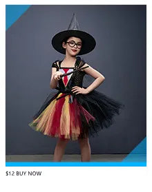 Costume de petite fille vampire gothique Robe de reine maléfique Tutu pour Halloween Fête cosplay Vêtements pour enfants Déguisement