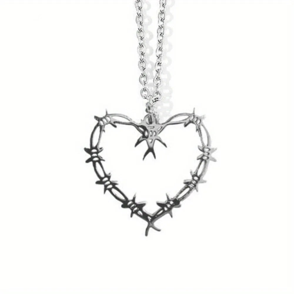Gothic Thorn Love Pendant Necklace — Men's & Unisex