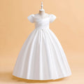 Robes de demoiselle d'honneur élégantes pour filles, robe de soirée de mariage, première communion blanche, robe de soirée longue, vêtements d'été pour enfants