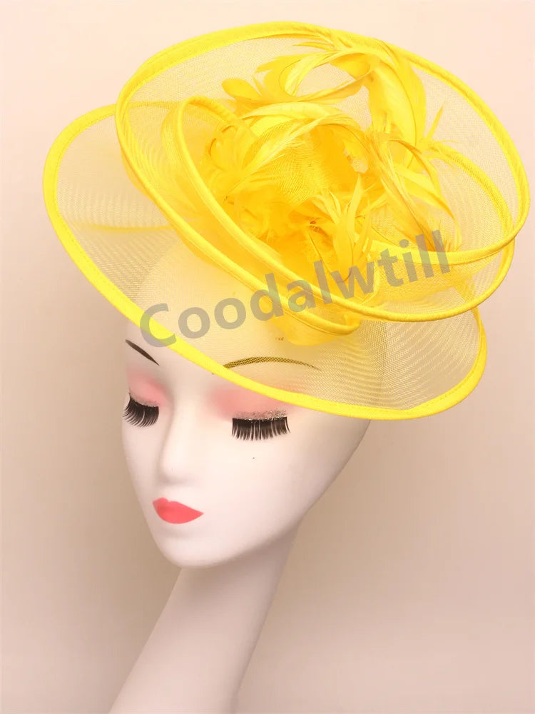 Accessoires de Cheveux de Mariée Voiles en Plumes Chapeaux Fascinators Chapeaux de Cocktail Coiffes Dames Course Occasion Chapeau de Fascinator Bandeau