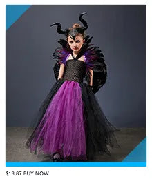 Costume de petite fille vampire gothique Robe de reine maléfique Tutu pour Halloween Fête cosplay Vêtements pour enfants Déguisement