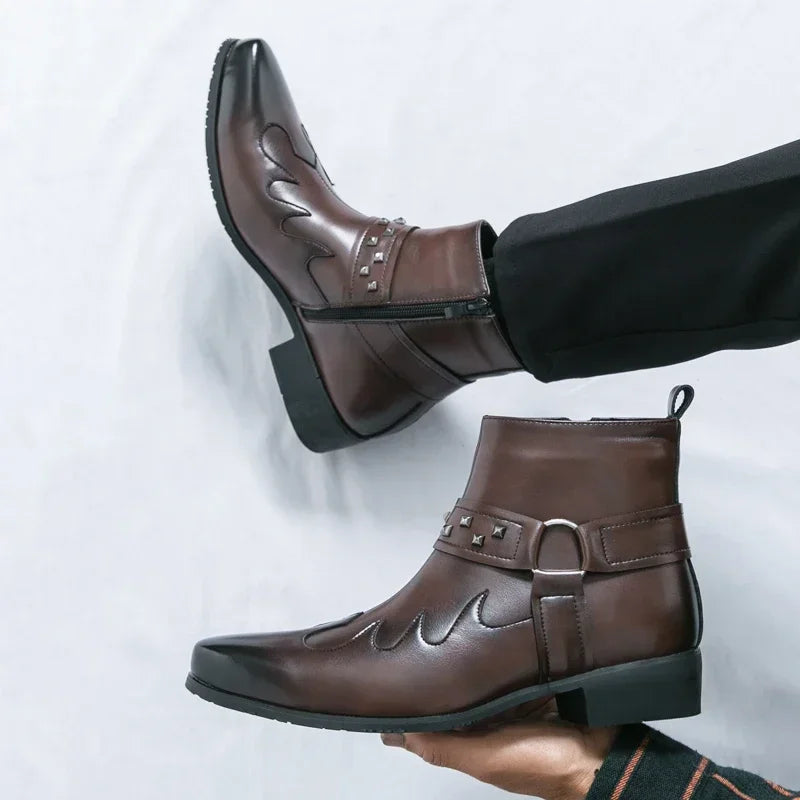 Nouvelle Collection Bottines Homme Chelsea Cuir Décontractées Mode Confortables Bottes Montantes Chaussures de Marche Baskets