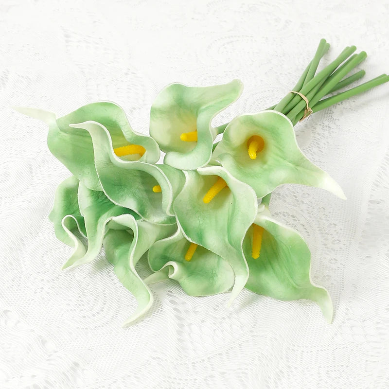 Bouquet de mariée artificiel de callas — 6 tiges, 40 cm