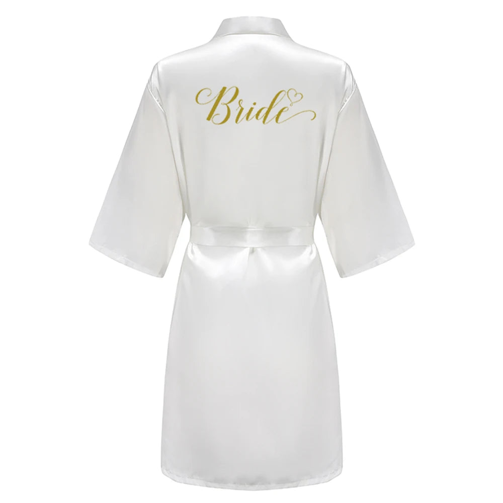 Peignoirs de mariée pour femmes, cadeaux de fête prénuptiale, robe de demoiselle d'honneur, nuisette en satin de soie, kimono sexy d'été, robe de chambre.