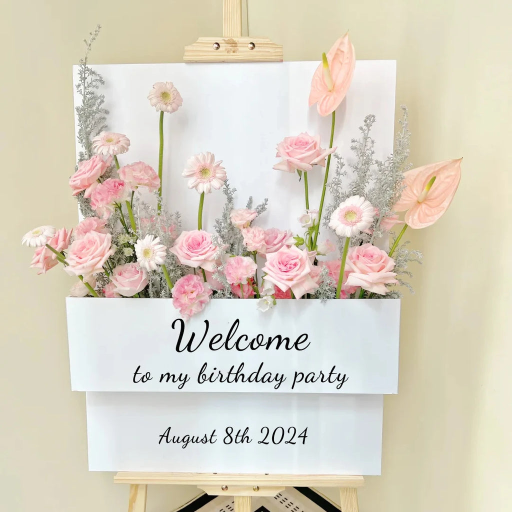 Custom Wedding Flower Box Welcome Sign Personalized Mosaic Frame Flower Box Wedding Welcome Sign for Marriage Birthday Decor