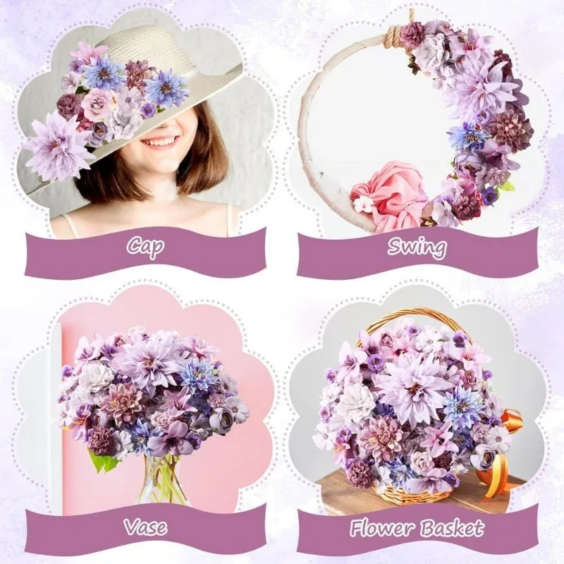 Silk Rose Flower Heads for Wedding DIY & Décor (Set of 20)