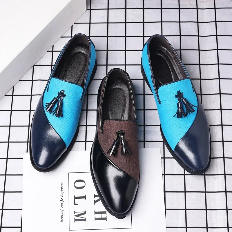 Chaussures Habillées Homme 2026 Nouvelles Chaussures en Cuir Décontractées Homme Chaussures Habillées d'Affaires en Cuir Tendance Polyvalentes Mocassins Bout Pointu à Enfiler