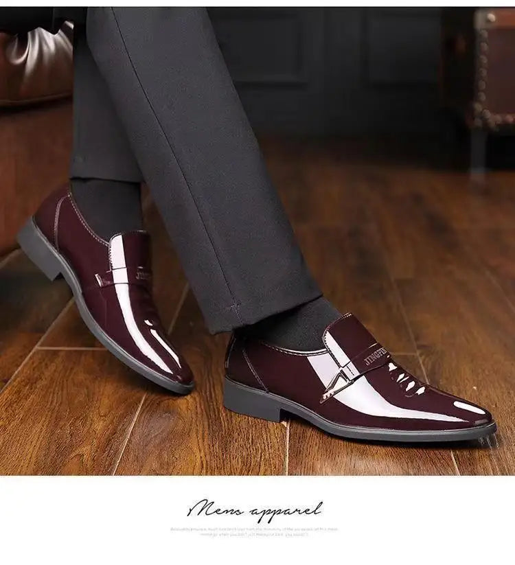 Men's Brown Hollow-Out Dress Shoes | Height-Boosting | Groom & Wedding
